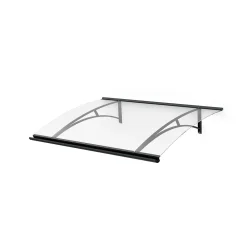 Arctom Auvent Et Marquise<Auvent Gomo 120x84,5, couleur anthracite RAL7016, plaque incolore PMMA
