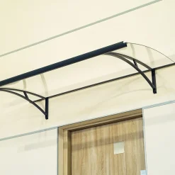 Arctom Auvent Et Marquise<Auvent Gomo 120x84,5, couleur anthracite RAL7016, plaque incolore PMMA
