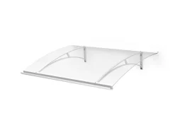 Arctom Auvent Gomo 120x84,5, couleur blanc RAL9016, plaque incolore PMMA- Auvent Et Marquise