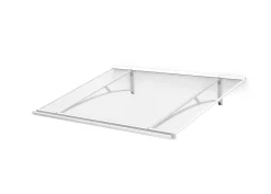 Arctom Auvent Kamios 150x83,5, couleur blanc RAL9016, plaque incolore PMMA- Auvent Et Marquise