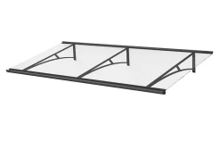 Arctom Auvent Kamios 197x83,5, couleur blanc RAL9016, plaque incolore PMMA- Auvent Et Marquise