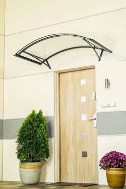 Arctom Auvent Et Marquise<Auvent Kanon 150x90, couleur anthracite RAL7016, plaque incolore