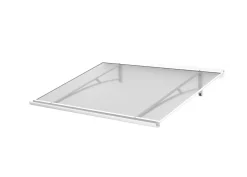 Arctom Auvent Karmel 120x83,5 couleur blanc RAL9016, plaque incolore- Auvent Et Marquise