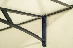Arctom Auvent Karmel 150x83,5, couleur anthracite RAL7016, plaque incolore- Auvent Et Marquise