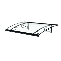 Arctom Auvent Et Marquise<Auvent Kobi 140x82, couleur anthracite RAL7016, plaque incolore, polycarbonate solide