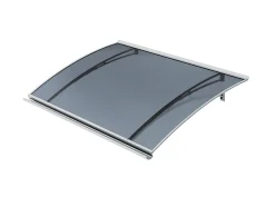 Arctom Auvent LARA 150x83,5, couleur blanc RAL9016, plaque anthracite- Auvent Et Marquise