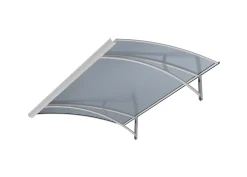 Arctom Auvent LARA 150x83,5, couleur blanc RAL9016, plaque anthracite- Auvent Et Marquise