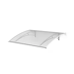 Arctom Auvent LARA 150x83,5, couleur blanc RAL9016, plaque incolore- Auvent Et Marquise