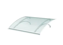 Arctom Auvent LARAU 120x93, couleur blanc RAL9016, plaque incolore- Auvent Et Marquise