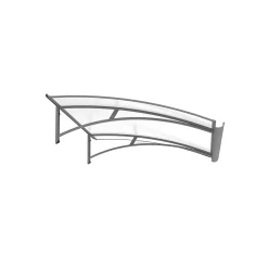 Arctom Auvent Libo 150x84,5, couleur silver RAL9006, panneau sandwich AL PE AL- Auvent Et Marquise