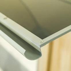 Arctom Auvent Libo 150x84,5, couleur silver RAL9006, panneau sandwich AL PE AL- Auvent Et Marquise