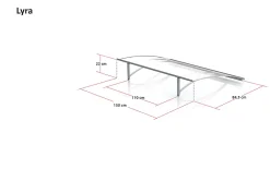 Arctom Auvent Libo 150x84,5, couleur silver RAL9006, panneau sandwich AL PE AL- Auvent Et Marquise