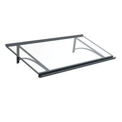 Arctom Auvent Et Marquise<Auvent Loft 140x45, couleur anthracite RAL7016, plaque PMMA incolore