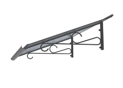 Arctom Auvent Mela 140x79, couleur anthracite RAL7016, plaque anthracite- Auvent Et Marquise