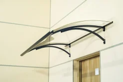 Arctom Auvent Et Marquise<Auvent Olos 160x85, couleur blanc RAL9016, plaque incolore PMMA