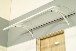 Arctom Auvent Et Marquise<Auvent Olos 120x85, couleur anthracite RAL7016, plaque incolore PMMA