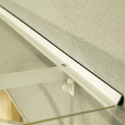 Arctom Auvent Otos 197x84, couleur blanc RAL9016, plaque incolore PMMA- Auvent Et Marquise