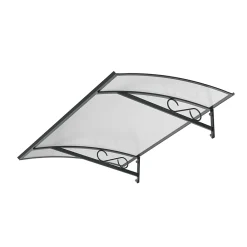 Arctom Auvent Pierro 150x90, couleur anthracite RAL7016, plaque incolore, polycarbonate alvéolaire- Auvent Et Marquise