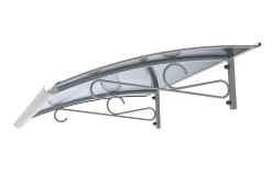 Arctom Auvent Regi 140x82 couleur blanc RAL9016, plaque antrhracite- Auvent Et Marquise