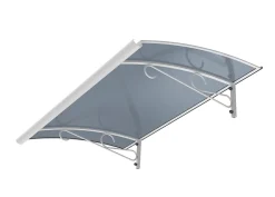 Arctom Auvent Regi 140x82 couleur blanc RAL9016, plaque antrhracite- Auvent Et Marquise