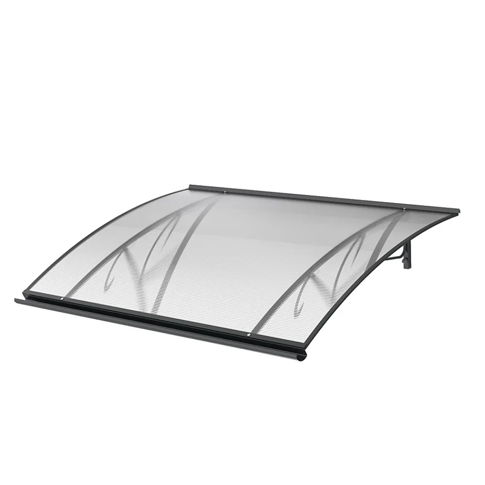 Arctom Auvent Et Marquise<Auvent Regi 140x82, couleur anthracite RAL7016, plaque incolore