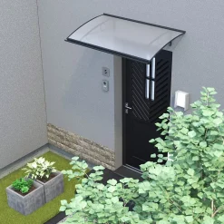 Arctom Auvent Et Marquise<Auvent Regi 140x82, couleur anthracite RAL7016, plaque incolore
