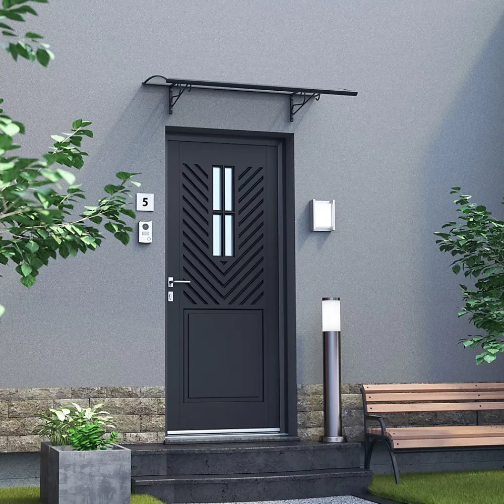 Arctom Auvent Et Marquise<Auvent Regi 140x82, couleur anthracite RAL7016, plaque incolore
