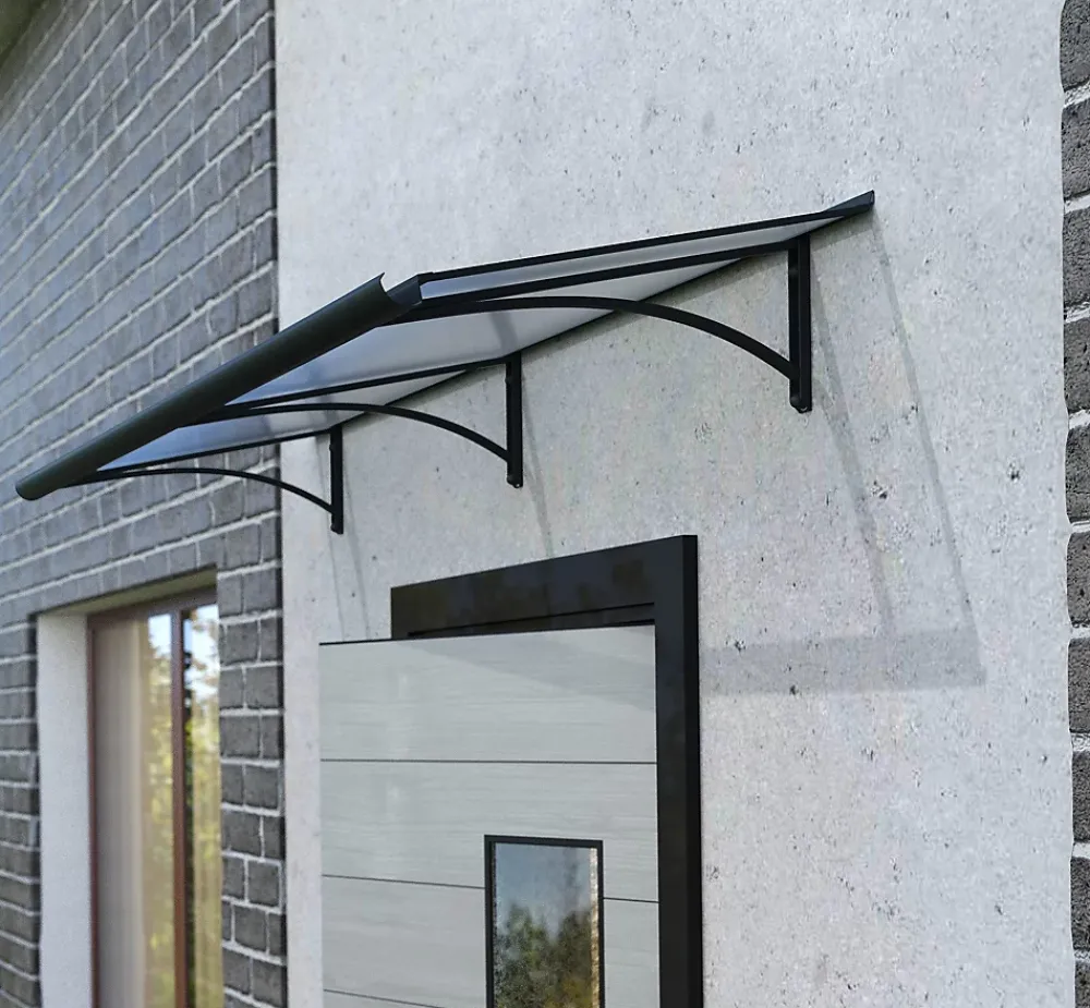 Arctom Auvent Et Marquise<Auvent Ruba 197x54, couleur anthracite RAL7016, plaque anthracite