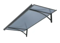 Arctom Auvent Ruba 160x54, couleur anthracite RAL7016, plaque anthracite- Auvent Et Marquise