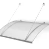 Arctom Auvent Turk 140x82, couleur blanc RAL9016, plaque incolore- Auvent Et Marquise