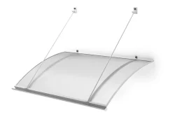 Arctom Auvent Turk 140x82, couleur blanc RAL9016, plaque incolore- Auvent Et Marquise