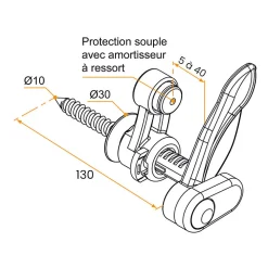 Tirard Volet Battant<Arrêt marseillais, Blanc, avec Butée amortissante, Composite, L.130 , Ep.5 à  40