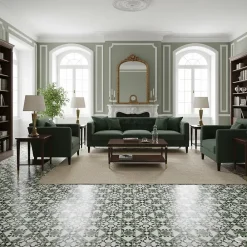 Floorilège Authentiques carreaux de ciment - Modèle Accolade ACC6 - La boite de 14 carreaux soit 0,56 m².- Carrelage Sol Pour Cuisine|Carrelage Sol Effet Carreaux De Ciment