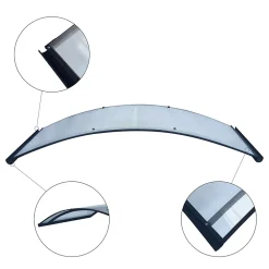 Starkedach Auvent à cadre en aluminium RODEO R-150 7016 bombé avec revêtement en polycarbonate- Auvent Et Marquise