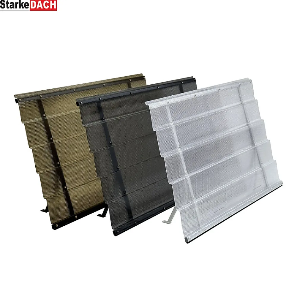 Starkedach Auvent à cadre en aluminium DIAMONDS Straight T-150 7016 avec revêtement monolithique en polycarbonate- Auvent Et Marquise