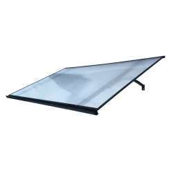 Starkedach Auvent à cadre en aluminium Straight T-160 7016 avec revêtement en polycarbonate- Auvent Et Marquise