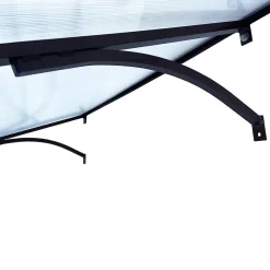 Starkedach Auvent à cadre en aluminium Straight T-160 7016 avec revêtement en polycarbonate- Auvent Et Marquise
