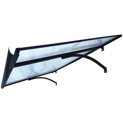 Starkedach Auvent à cadre en aluminium Straight T-160 7016 avec revêtement en polycarbonate- Auvent Et Marquise
