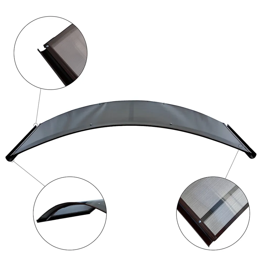 Starkedach Auvent Et Marquise<Auvent à cadre en aluminium RODEO R-150 8017 bombé avec revêtement en polycarbonate