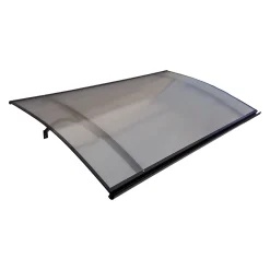 Starkedach Auvent à cadre en aluminium courbé L-160 8017 avec revêtement en polycarbonate- Auvent Et Marquise