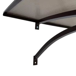 Starkedach Auvent à cadre en aluminium courbé L-160 8017 avec revêtement en polycarbonate- Auvent Et Marquise