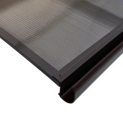 Starkedach Auvent à cadre en aluminium courbé L-160 8017 avec revêtement en polycarbonate- Auvent Et Marquise