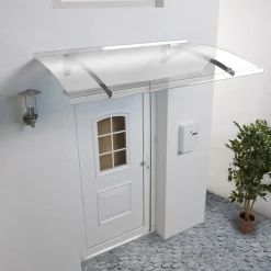 McCover AUVENT - MARQUISE DE PORTE D'ENTRÉE MÉLANIE Gris clair, L.150 cm, Profondeur totale - 90 cm- Auvent Et Marquise