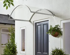 Geom Auvent alu et polycarbonate Basic blanc 140 x 90 cm- Auvent Et Marquise