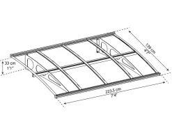 Canopia by Palram Auvent arrondi Bordeaux blanc l.223,5 x P.139 x H.33 cm- Auvent Et Marquise