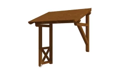 Skan Holz Auvent bois Paderborn 3, 242x156cm, épicéa, traitement coloré noyer- Auvent Et Marquise