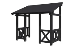 Skan Holz Auvent bois Paderborn 7, 336x202cm, épicéa, traitement coloré anthracite- Auvent Et Marquise
