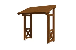 Skan Holz Auvent bois Paderborn 4, 242x156cm, épicéa, traitement coloré noyer- Auvent Et Marquise