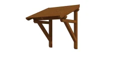 Skan Holz Auvent bois Potsdam 1, 176x156cm, épicéa, traitement coloré noyer- Auvent Et Marquise