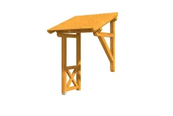 Skan Holz Auvent bois Potsdam 3, 176x156cm, épicéa, traitement coloré chêne clair- Auvent Et Marquise